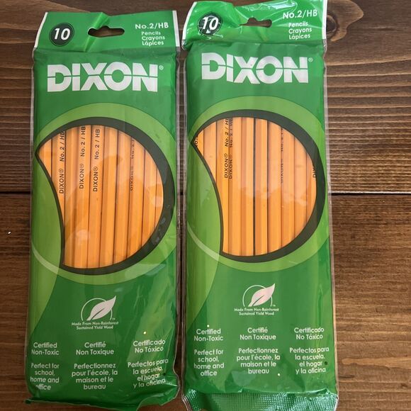 DIXON #2 WOOD PENCILS - 10 PACK - NEW- SET OF 2 - Picture 1 of 4